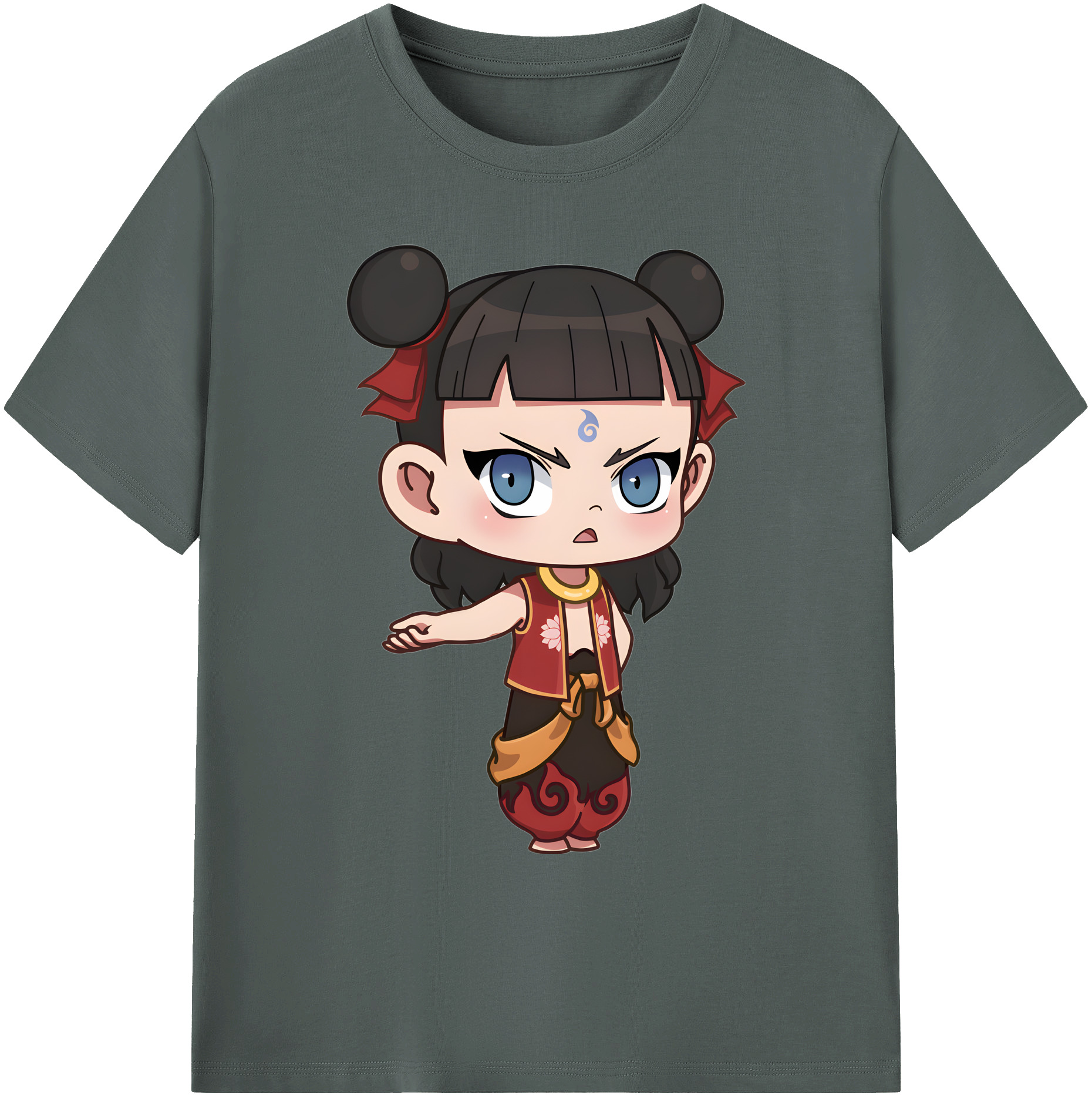 （画像用） Ne Zha 2 ナタ 魔童の大暴れ 綿100％ メンズ半袖Tシャツ｜肌触りやわらか＆通気性